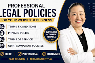 write terms and conditions, privacy policy, terms of service, and gdpr policy