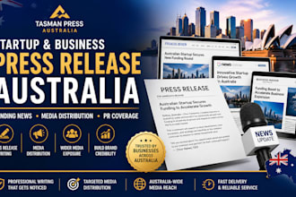 write or distribute startup funding and business news press release in australia