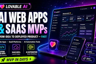build lovable ai web apps, saas mvps and ai automation tools