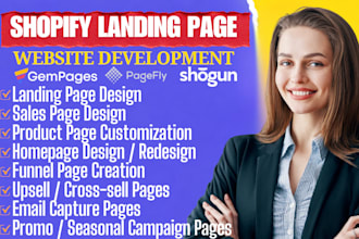 do shopify theme development, product sales page with gempages shogun pagefly