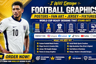 do team match poster player fan art design fixture jersey graphics for world cup