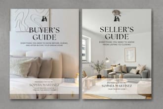 design real estate property booklet, buyer and seller guide and airbnb guidebook