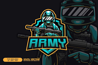 do high quality eye catching army, veteran logo