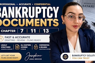prepare accurate chapter 7, 11, 13 bankruptcy filing documents fast