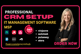 setup crm it management software atera pulseway ninjaone kaseya vsa autotask ezo