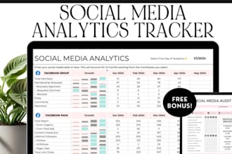 create excel social media tracker, custom, spreadsheet and content planner