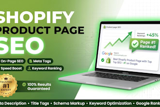 do shopify product page and on page seo for shopify store