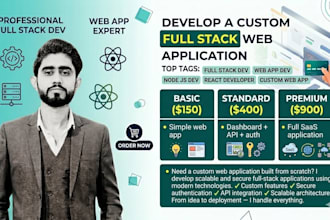 develop a custom full stack web application