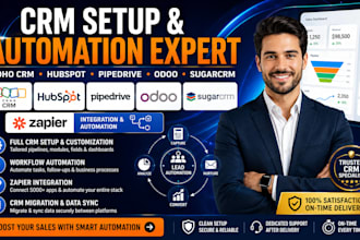 setup customize zoho crm hubspot pipedrive odoo crm sugarcrm zapier integration