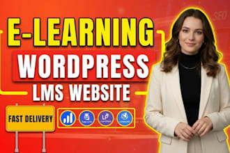 build lms educational course website elearning website using learndash docebo