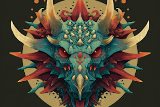 design mythical beasts, monsters, fantasy logo or illustrations