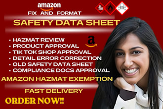 fix and format product safety data sheet for amazon approval compliance