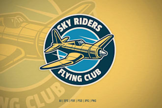 do modern beautiful creative plane logo design