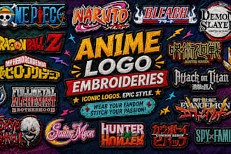 digitize anime embroidery designs, anime embroidery, fashion embroidery files