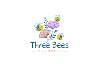 design a fun three bees logo for a new childcare centre