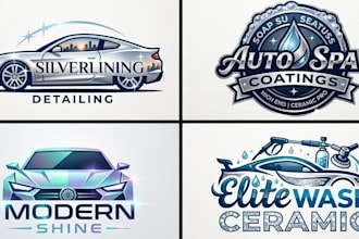 design automotive  interesting auto detailing shop car wash logo for your