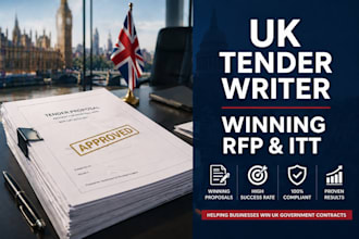 do UK tender bid proposal writer for winning government rfp rfq itt contracts