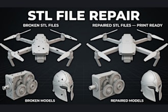 repair and fix stl files, clean meshes, edit 3d models, make them 3d print ready