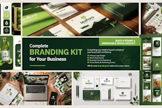 create modern logo complete branding kit design with brand guide style