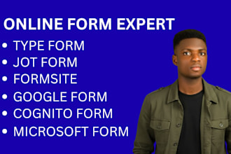 create online form using jotform, typeform, online survey, microsoft form