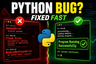 fix python bugs, flask errors and broken scripts fast
