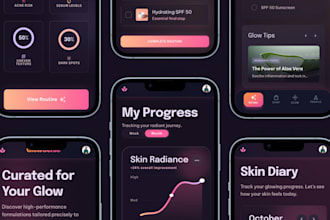 modern mobile app UI UX design with glassmorphism premium style