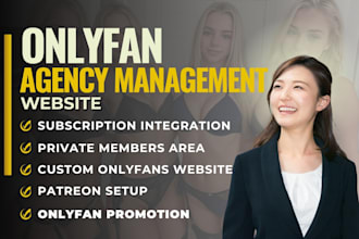 design custom onlyfan management agency website onlyfan private membership area