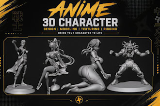 sculpt 3d anime figure, anime diorama, action figure, 3d toy for printing