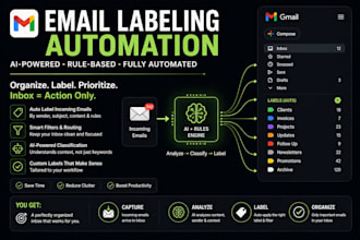set up gmail automation, filters, and ai email workflows