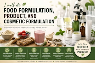 do food formulation, product, and cosmetic formulation