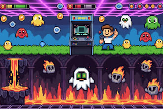 create custom retro game, 8 bit, 16 bit, pico 8,  and game boy game