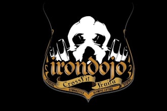 design crossfit gym fitness skull logo for you
