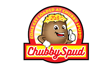 design bake potato logo for the the chubby spud food trailer