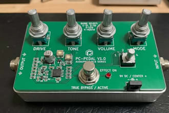 design and fabricate an audio printed circuit board devices guitar pedal