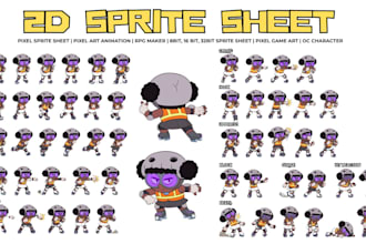 do 2d game character pokemon oc nsfw pixel art sprite sheet