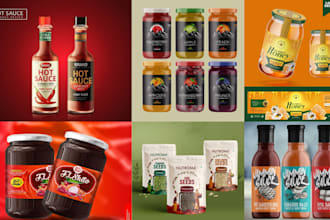 do food jar labels spice, sauce bottle labels, honey labels  and product label