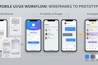 design mobile UI UX with wireframes and prototype