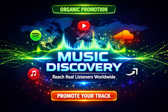 do organic spotify music promotion souncloud music yotutube music apple music
