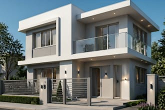 3d exterior house rendering realistic architectural visualization lumion modern