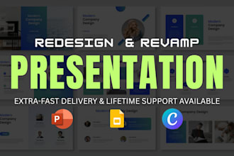 redesign modern presentation slides using powerpoint for sales and marketing