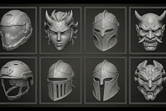 sculpt 3d mask 3d helmet cosplay mask anime mask custom mask for 3d printing