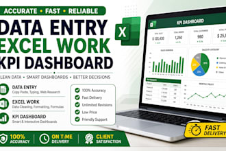 do data entry excel work and create KPI dashboard