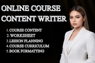 create online course content curriculum workbook ppt and video with voiceover