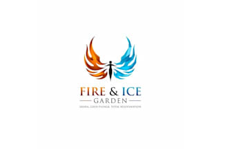 design unique fire ice garden logo