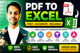 convert PDF to excel data cleaning fast
