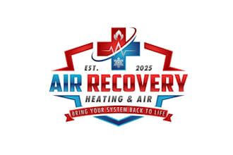 design monogram air recovery heating air logo