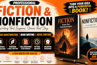 fiction writing nonfiction writing ebook ghostwriting book writer SEO content