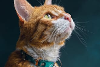 do a custom pet portrait, dog portrait, cat portrait