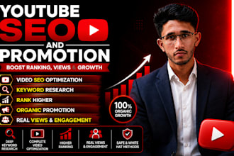 boost your youtube video with SEO and promotion