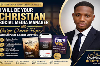 christian social media manager design church flyers sermon posts content creator